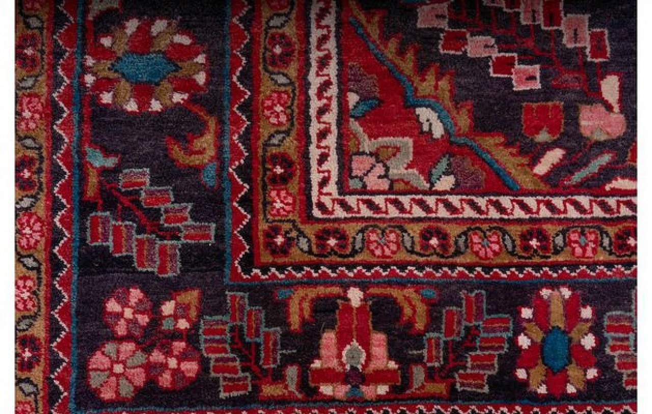 Middle Eastern pure wool rug, mid-19th century 4