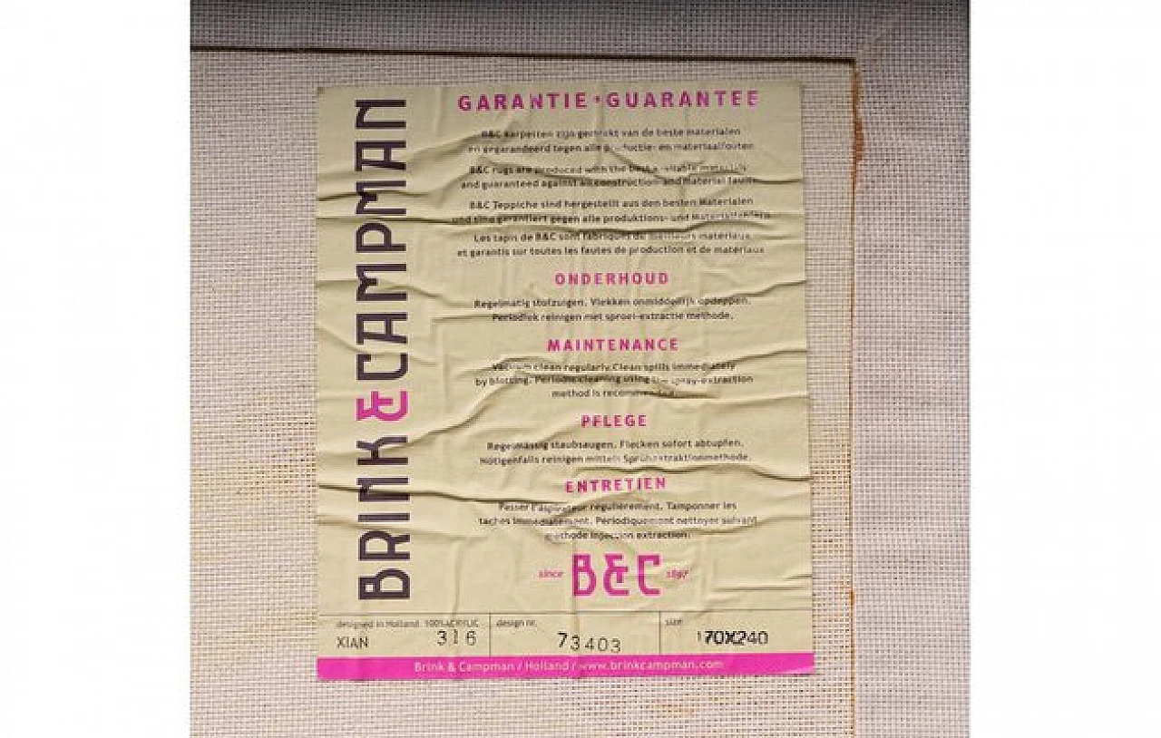 Tappeto in cotone con cerchi di Brink & Campman, anni '90 4