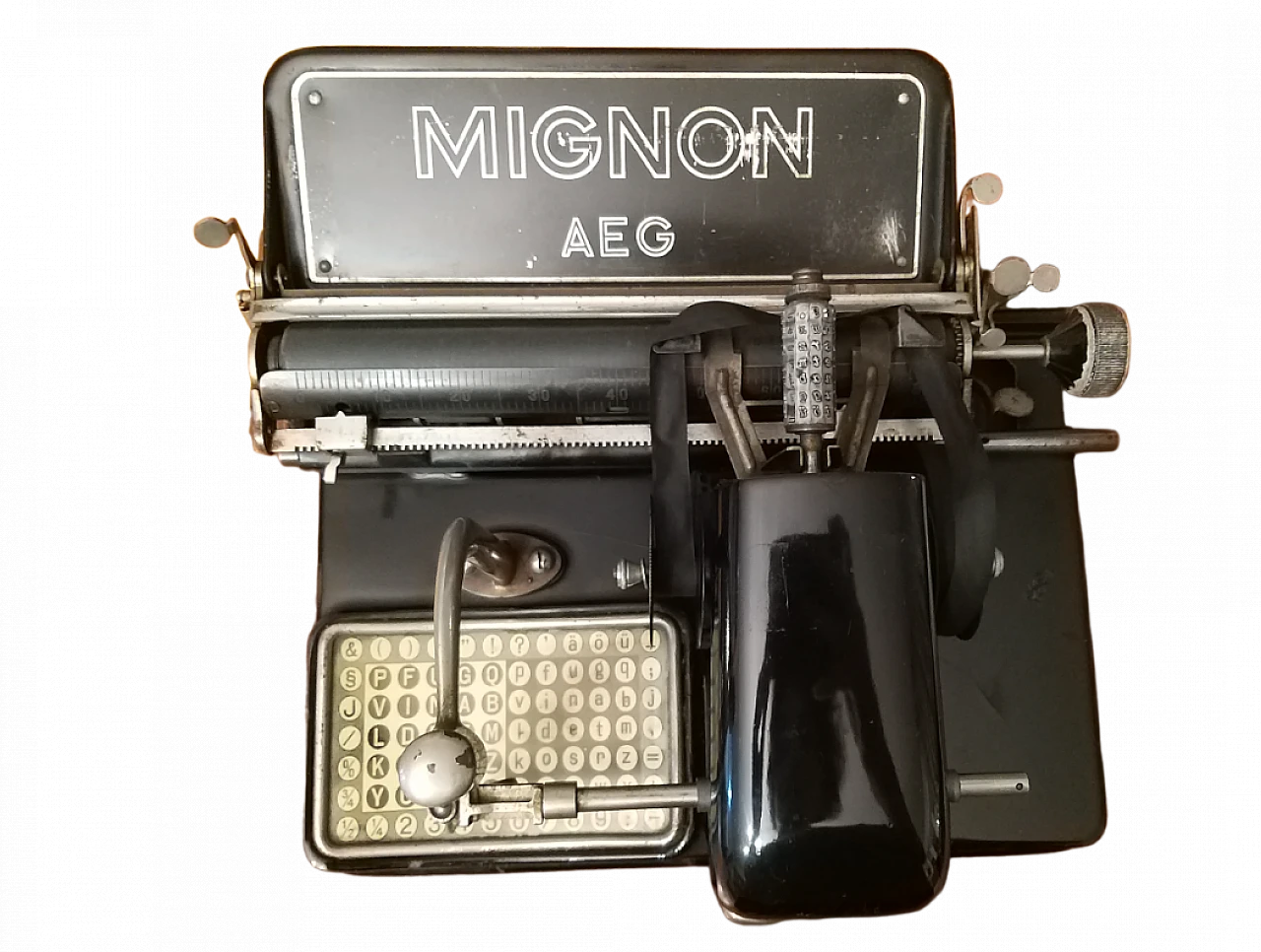 Macchina da scrivere con puntatore Aeg Mignon, inizio '900 11