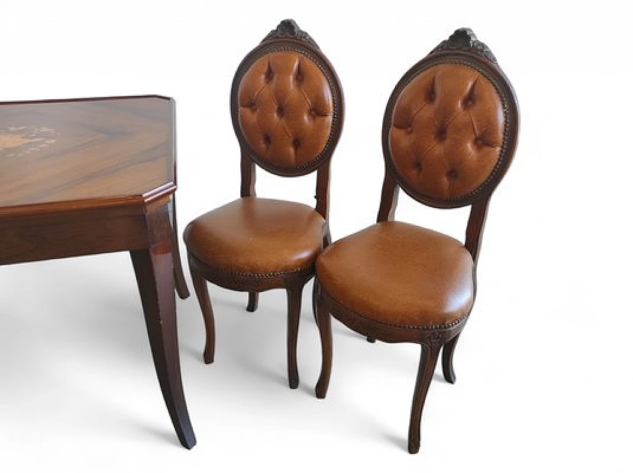 4 Sedie e tavolo da gioco con accessori, anni '80 3