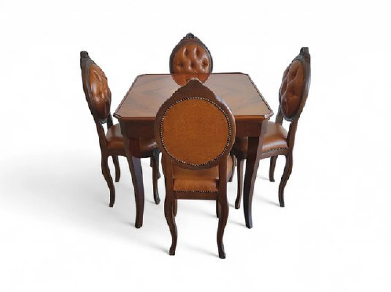 4 Sedie e tavolo da gioco con accessori, anni '80 4