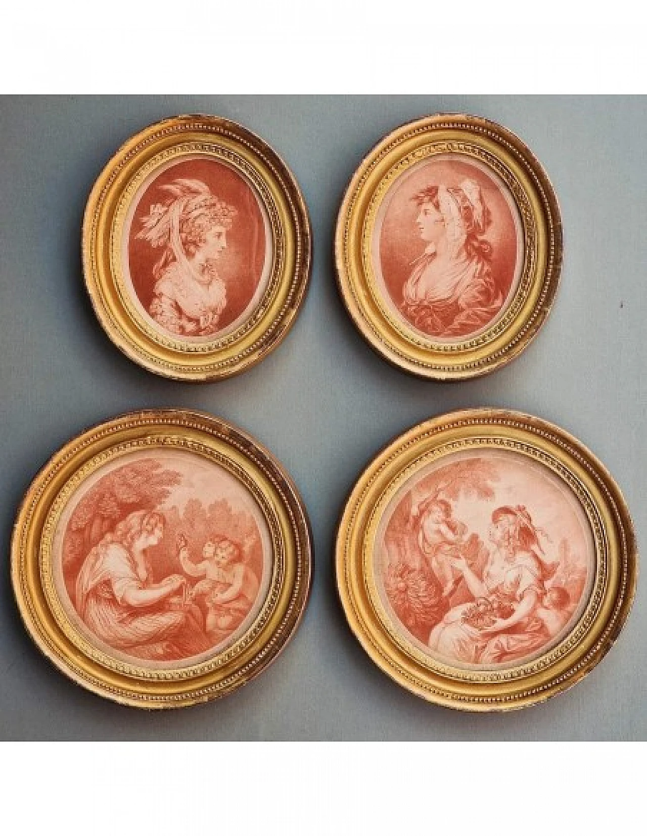 4 Sanguine etchings by Francesco Bartolozzi, late 18th century 1