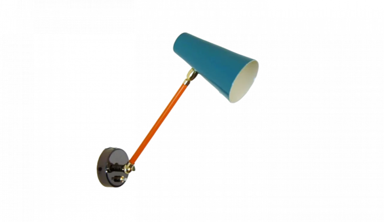 Nickel-plated brass and lacquered metal adjustable wall light 7