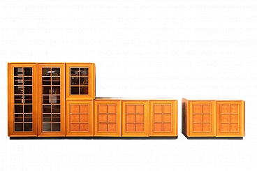 Caccia alla Volpe four-module cabinet in briarwood, 1970s