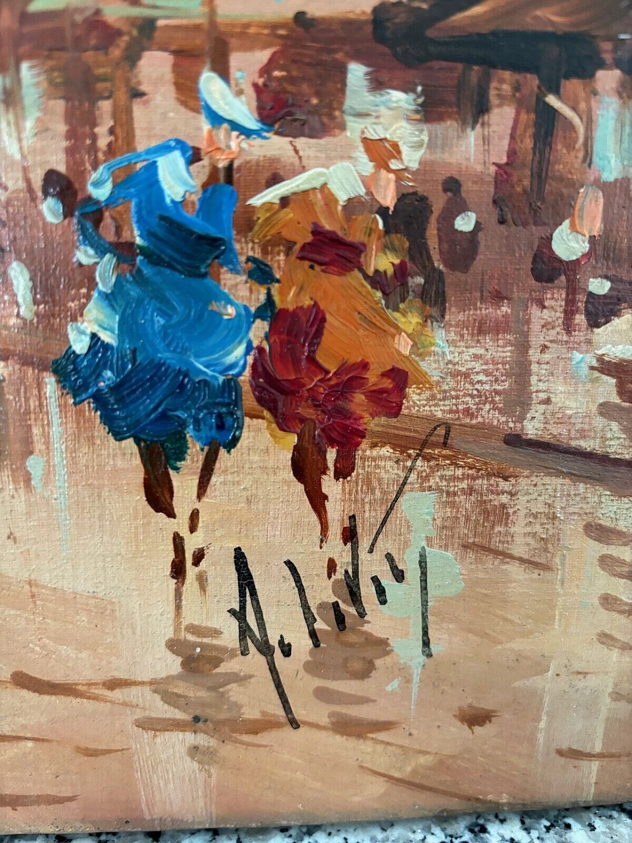 Antonio De Vity, Parisian view, painting on canvas 7