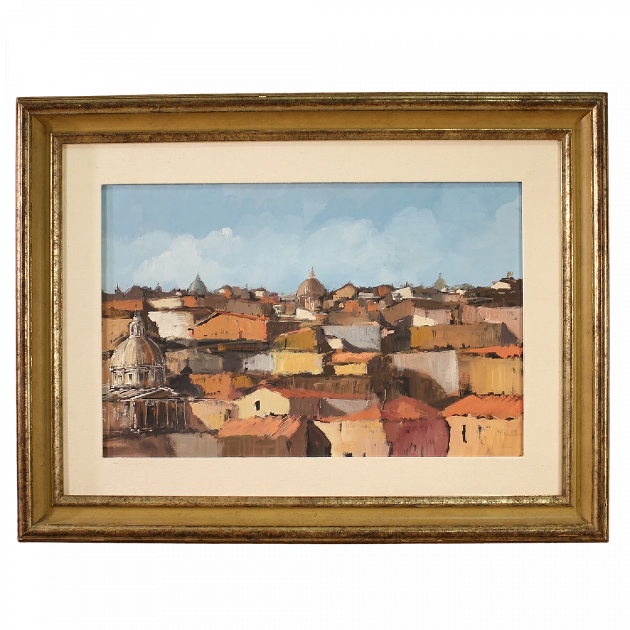 View of Rome, acrylic on cardboard, 1960s 16