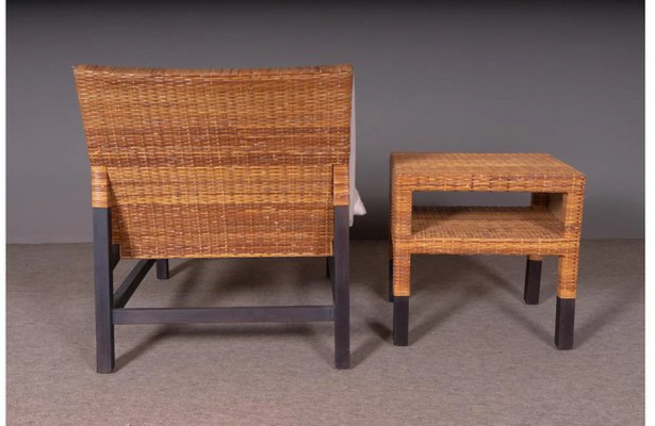 Poltrona con tavolino da caffè, anni '80 4