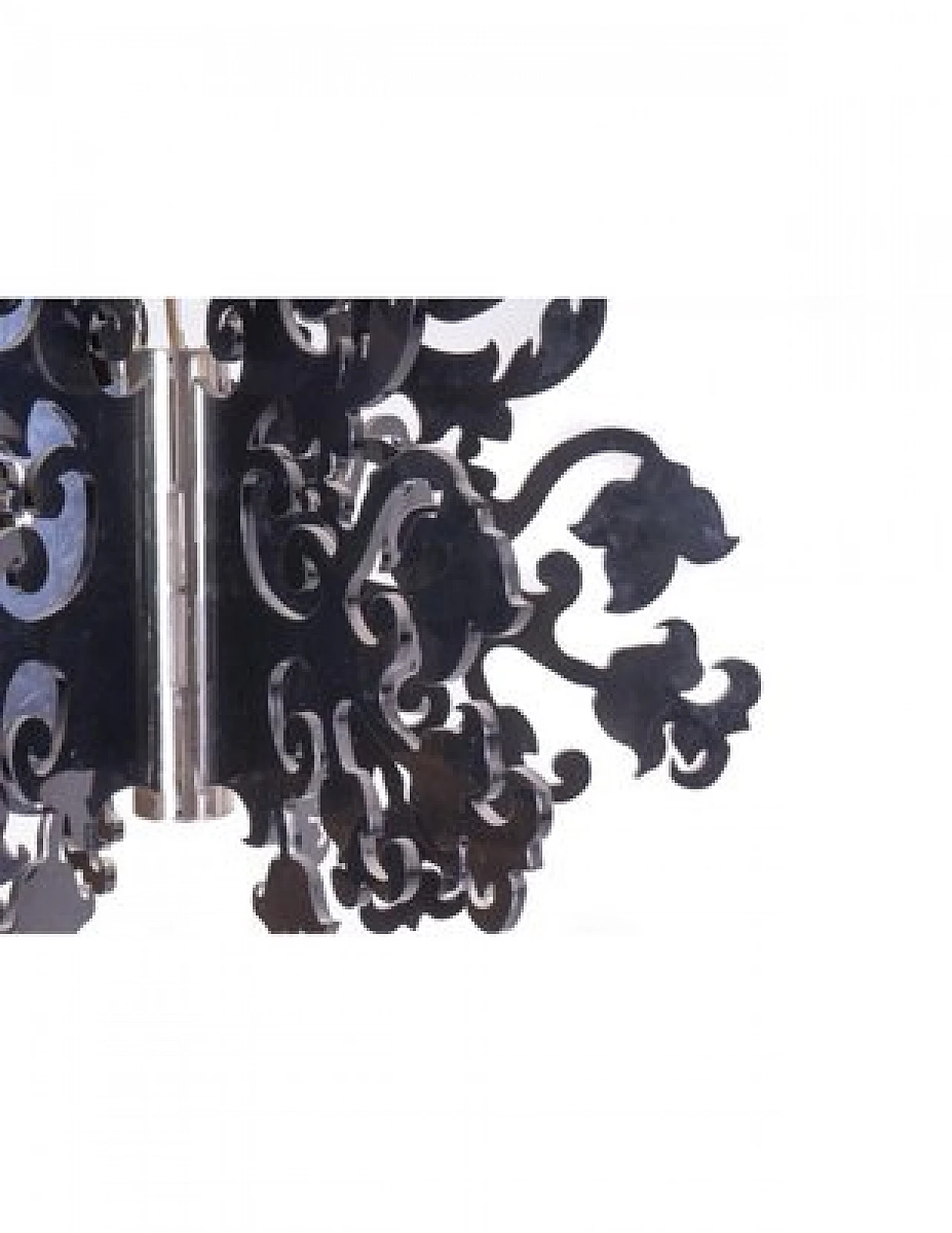 Lampadario moderno in plastica nero, anni '70 3