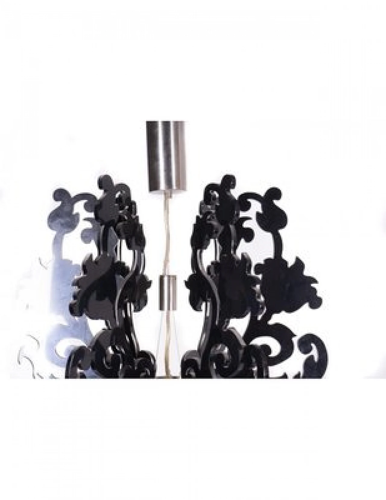 Lampadario moderno in plastica nero, anni '70 5