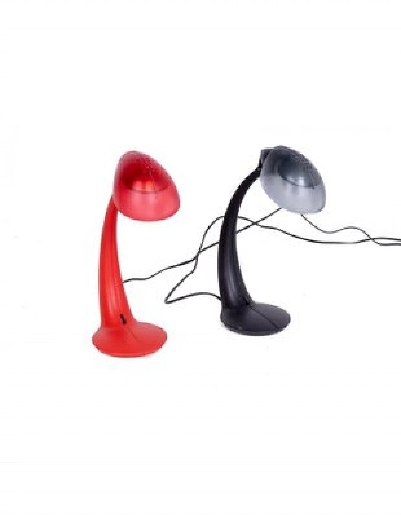 Coppia di lampade da tavolo Virgola di Veneta Lumi, anni '70 1