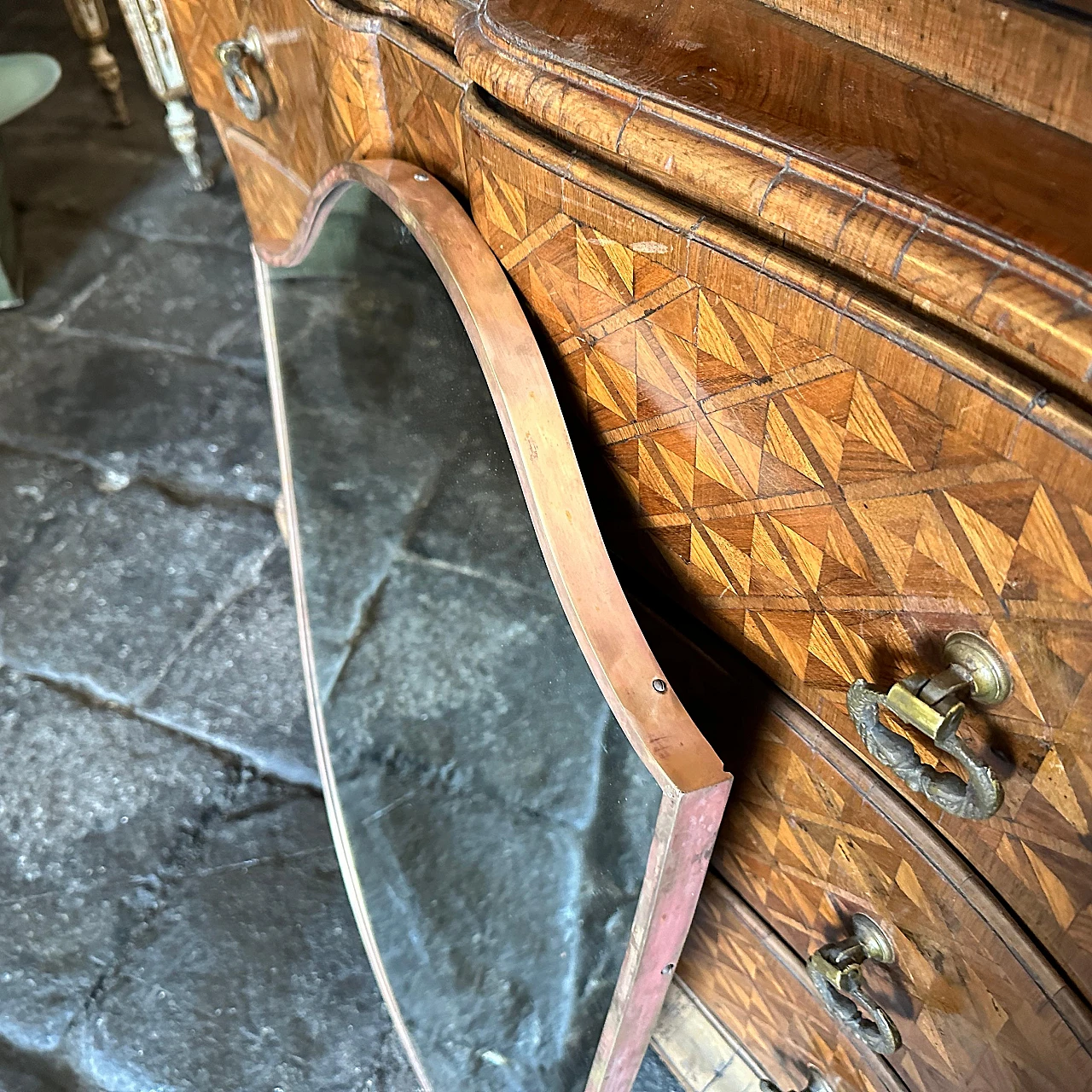 Specchio da parete in ottone nello stile di G. Ponti, anni '50 6