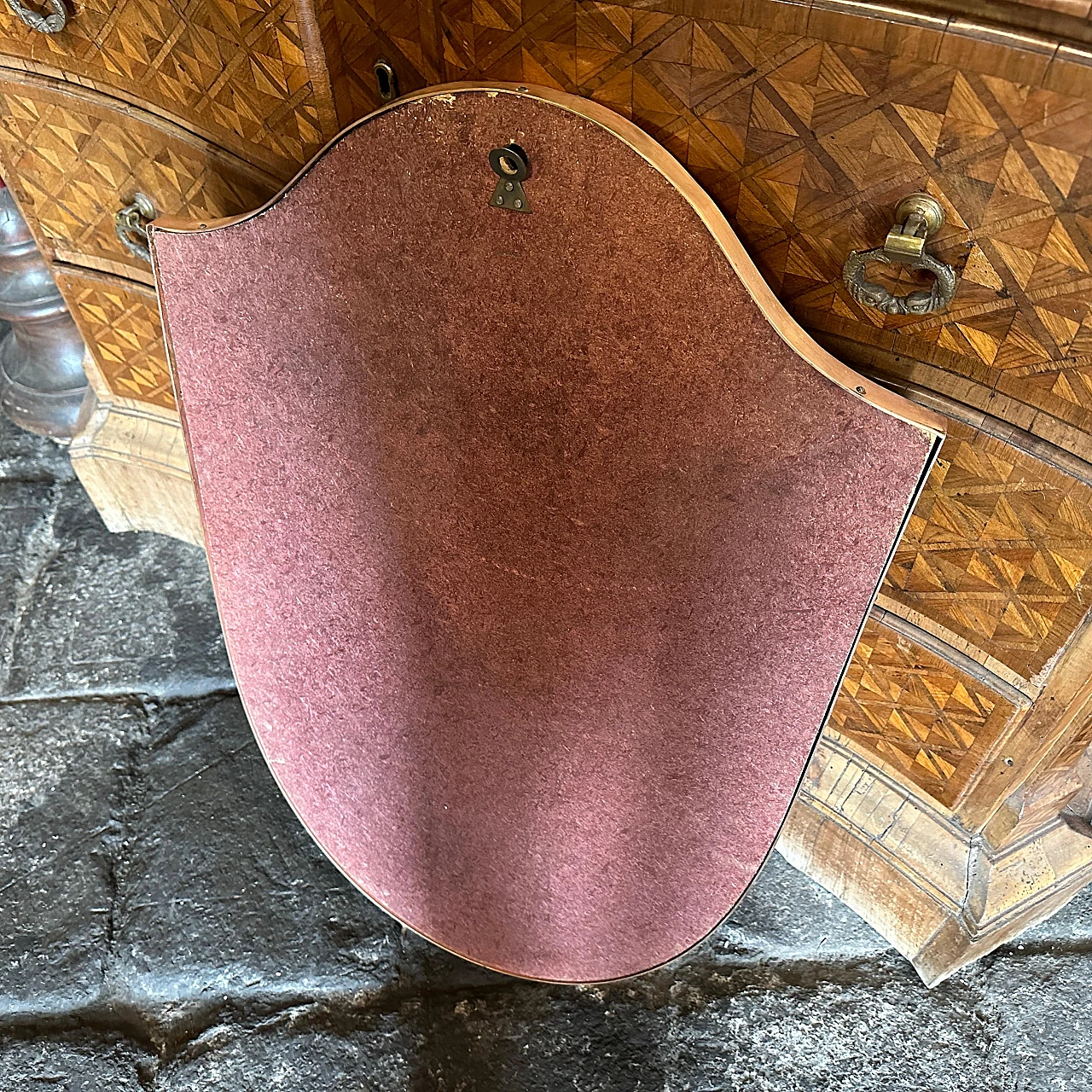 Specchio da parete in ottone nello stile di G. Ponti, anni '50 7