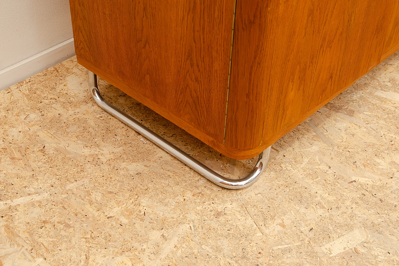 Bauhaus oak three-door wardrobe by Vichr & Spol, 1930s 4