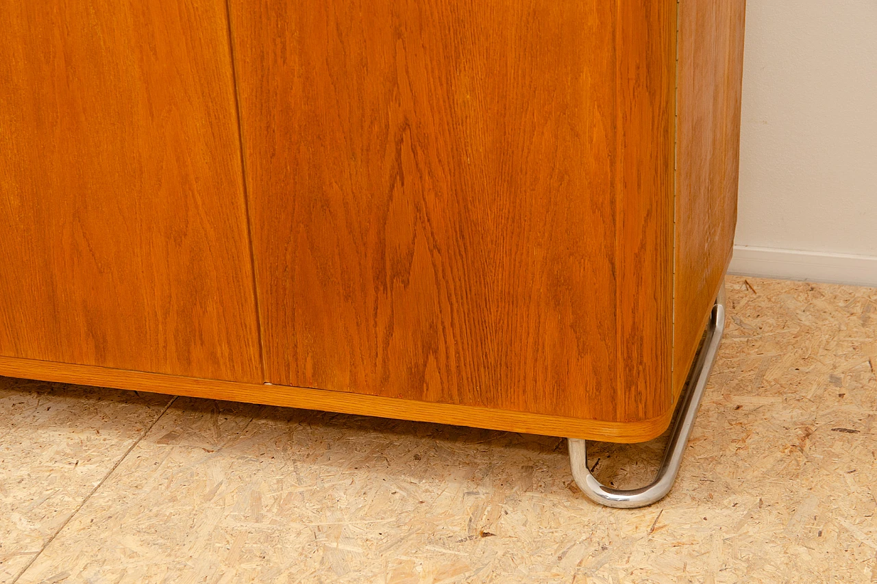 Bauhaus oak three-door wardrobe by Vichr & Spol, 1930s 5