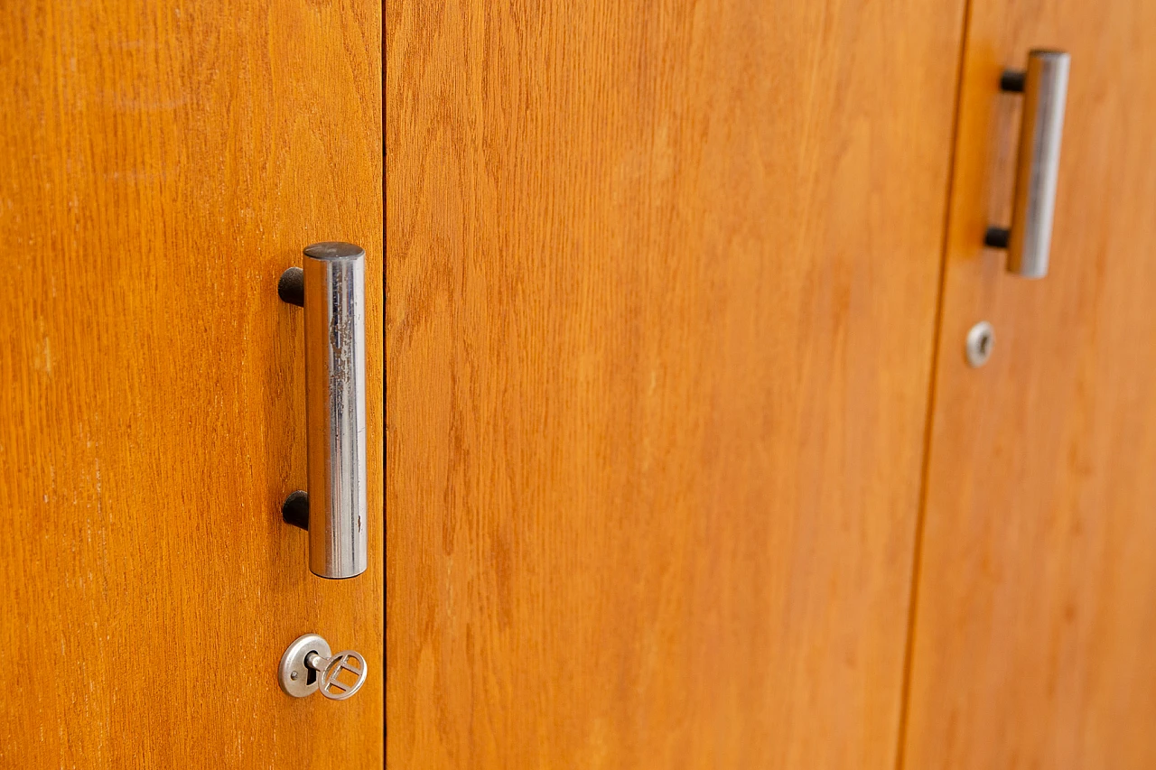 Bauhaus oak three-door wardrobe by Vichr & Spol, 1930s 8