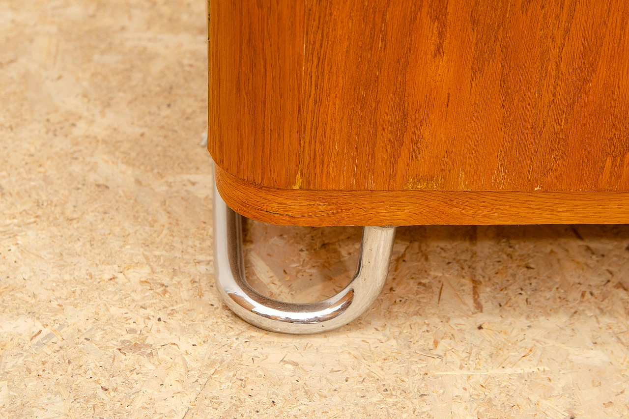 Bauhaus oak three-door wardrobe by Vichr & Spol, 1930s 9