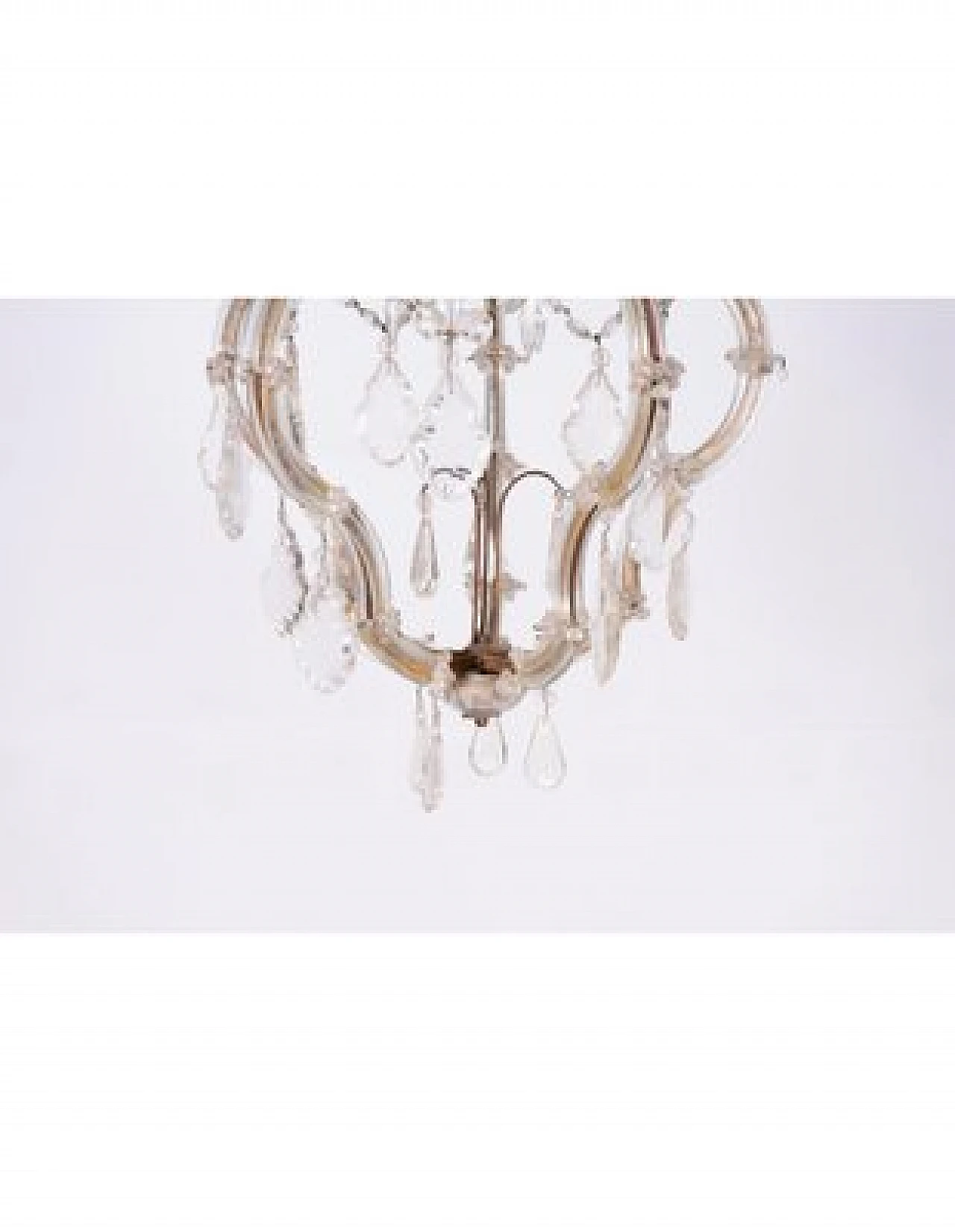 Lampada da soffitto bianca fatta a mano, anni '70 3