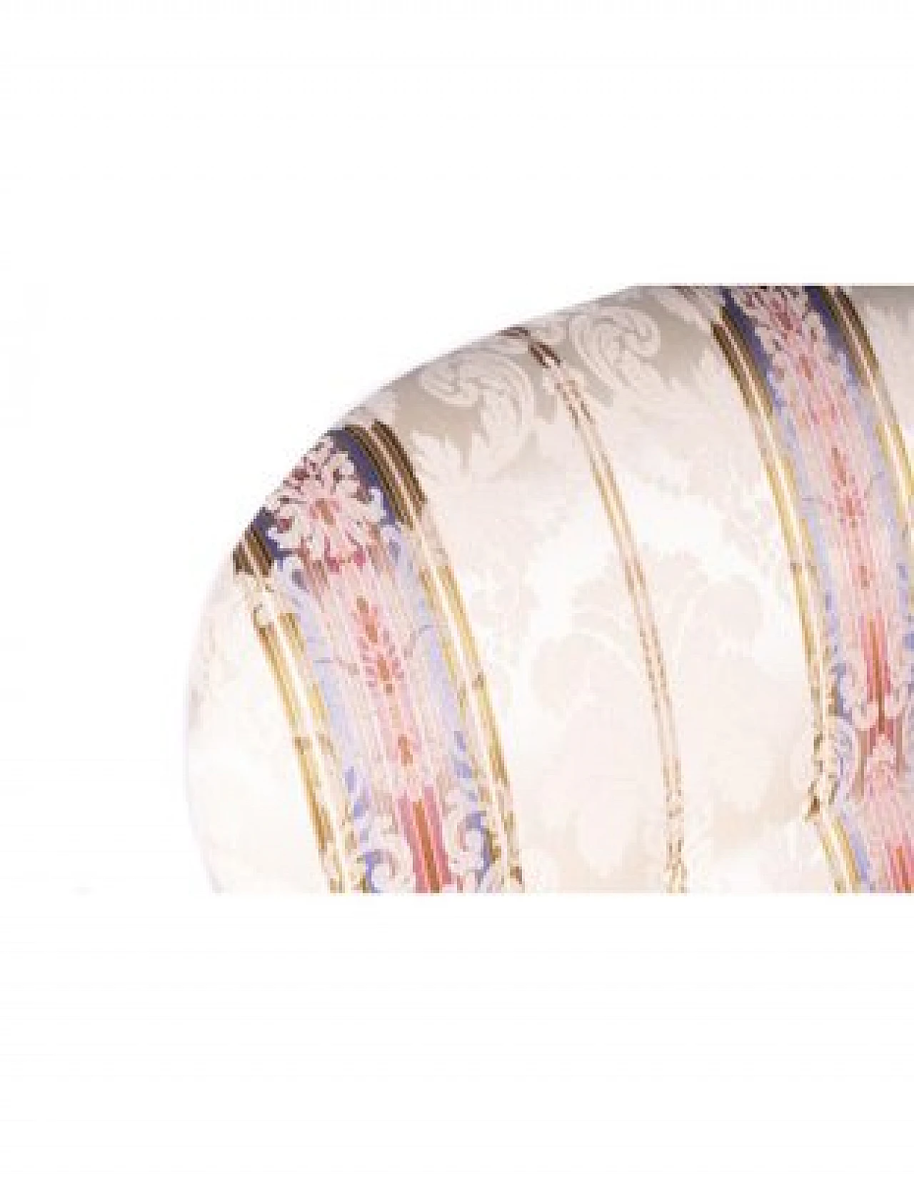 Divano e coppia di poltrone in legno e tessuto a righe, '800 4