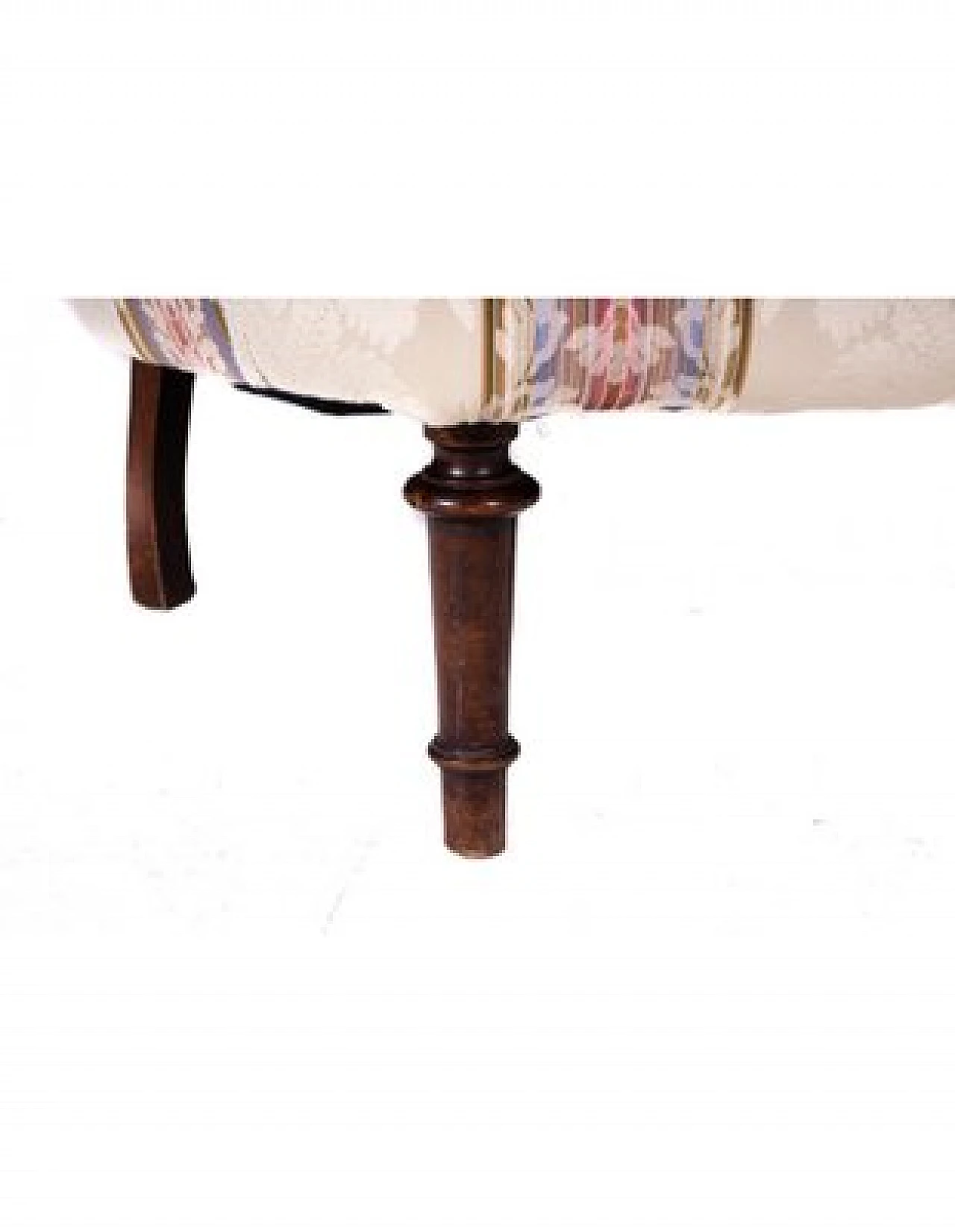 Divano e coppia di poltrone in legno e tessuto a righe, '800 7