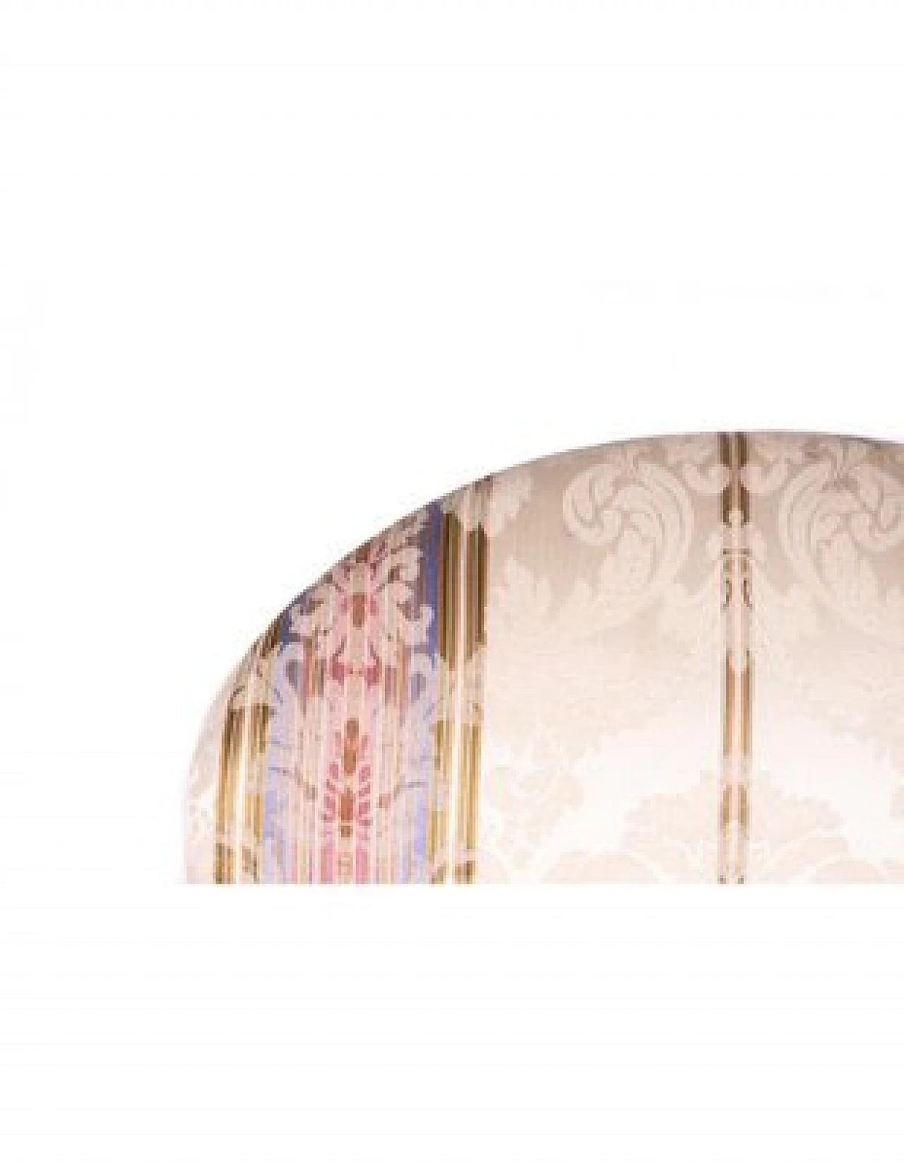 Divano e coppia di poltrone in legno e tessuto a righe, '800 10