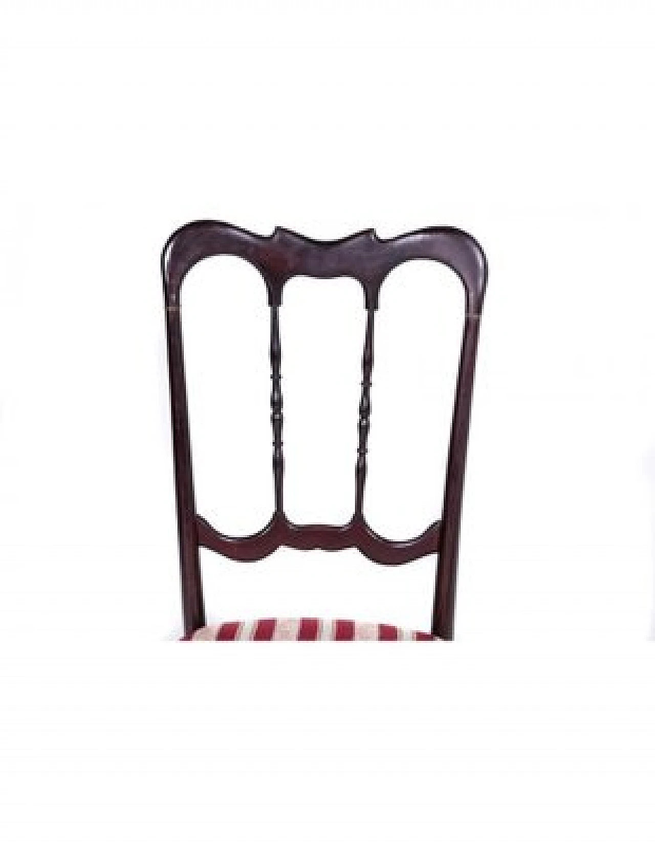 Sedia e sgabello stile Vittoriano in legno ebanizzato e tessuto 5