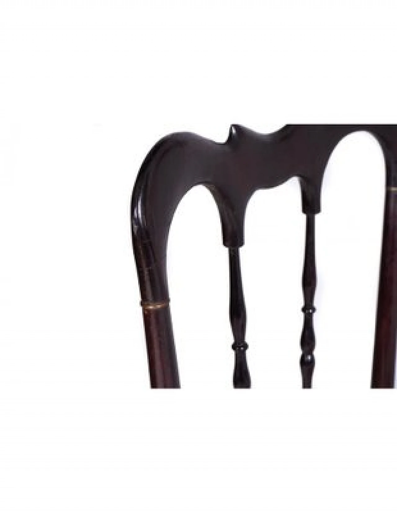 Sedia e sgabello stile Vittoriano in legno ebanizzato e tessuto 10