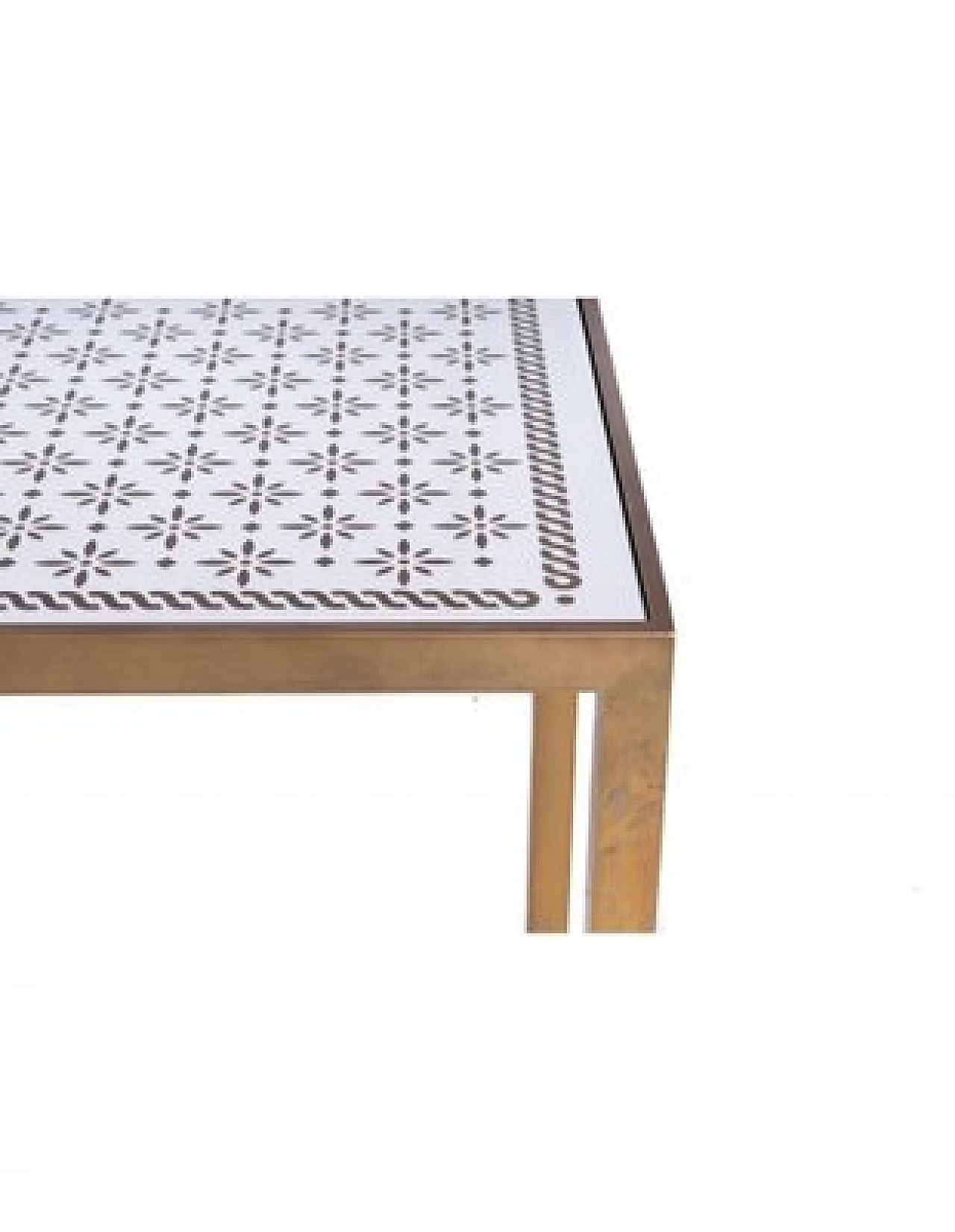 Tavolino in ottone con piano in vetro a specchio, anni '60 3