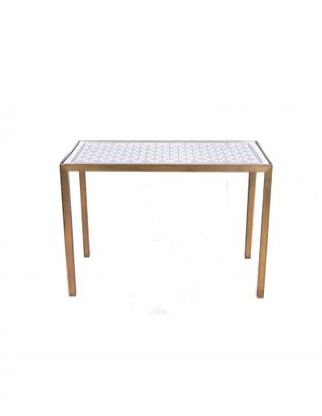 Tavolino in ottone con piano in vetro a specchio, anni '60 4