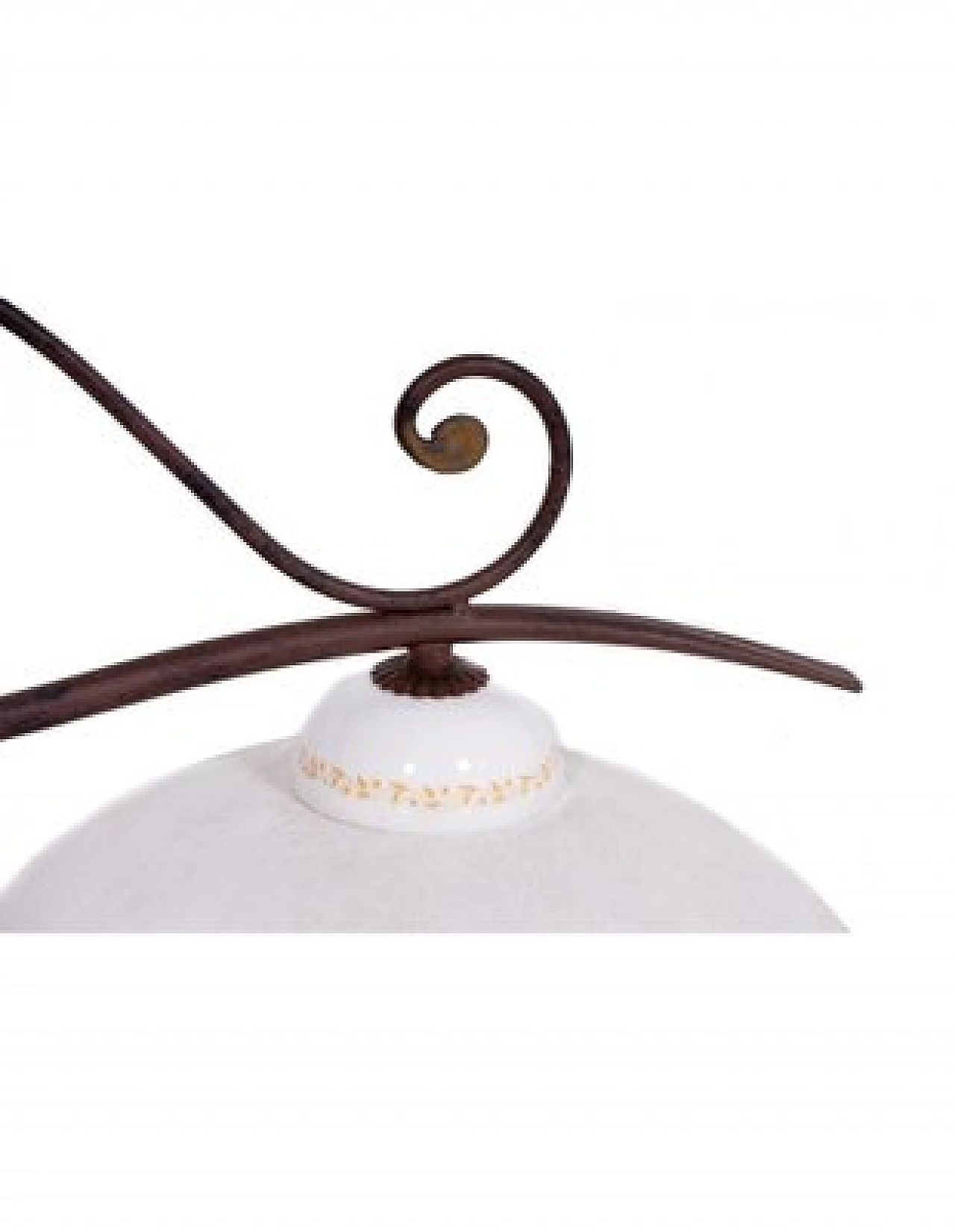 Two light chandelier with iron structure, 1980s 3