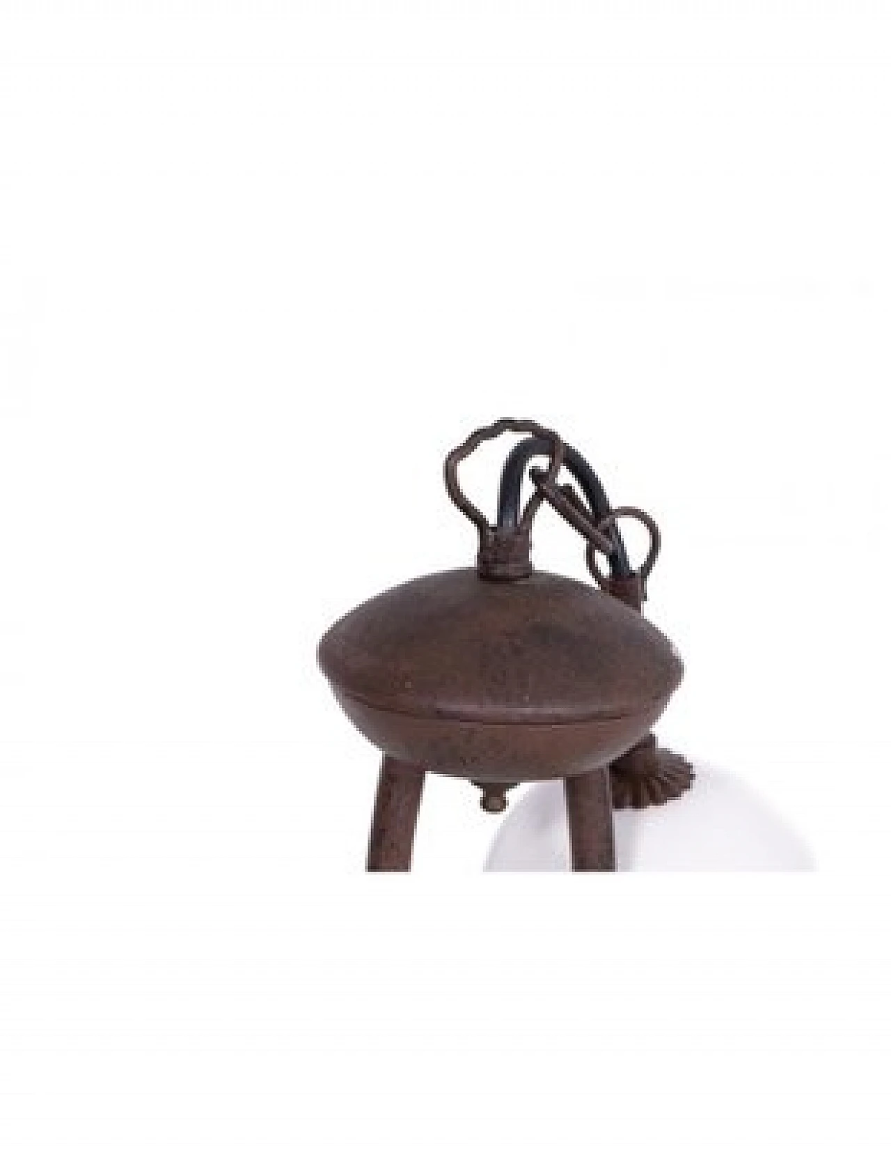 Two light chandelier with iron structure, 1980s 4