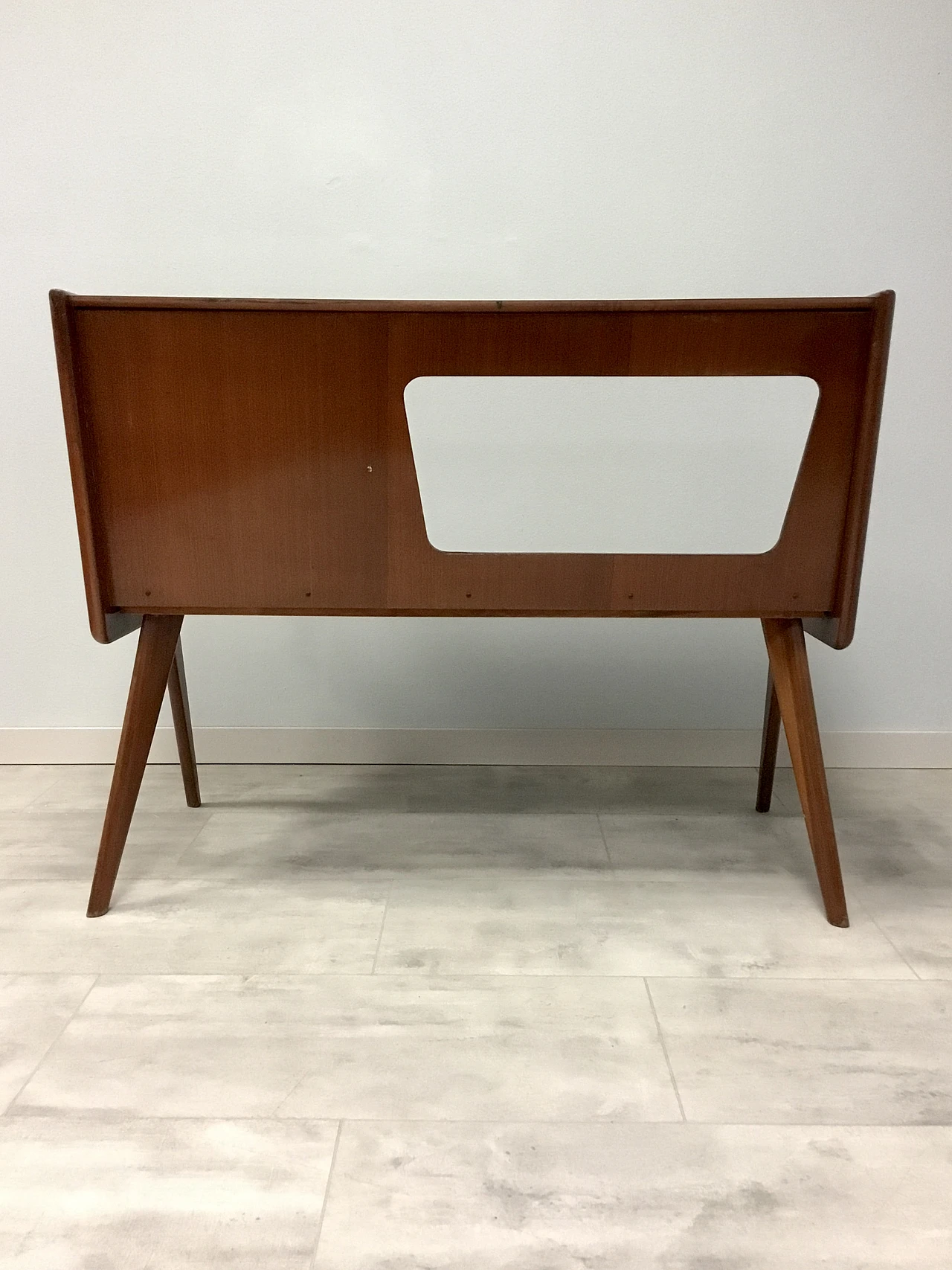 Scrivania in teak e formica multicolore attribuita a Dassi, anni '50 8