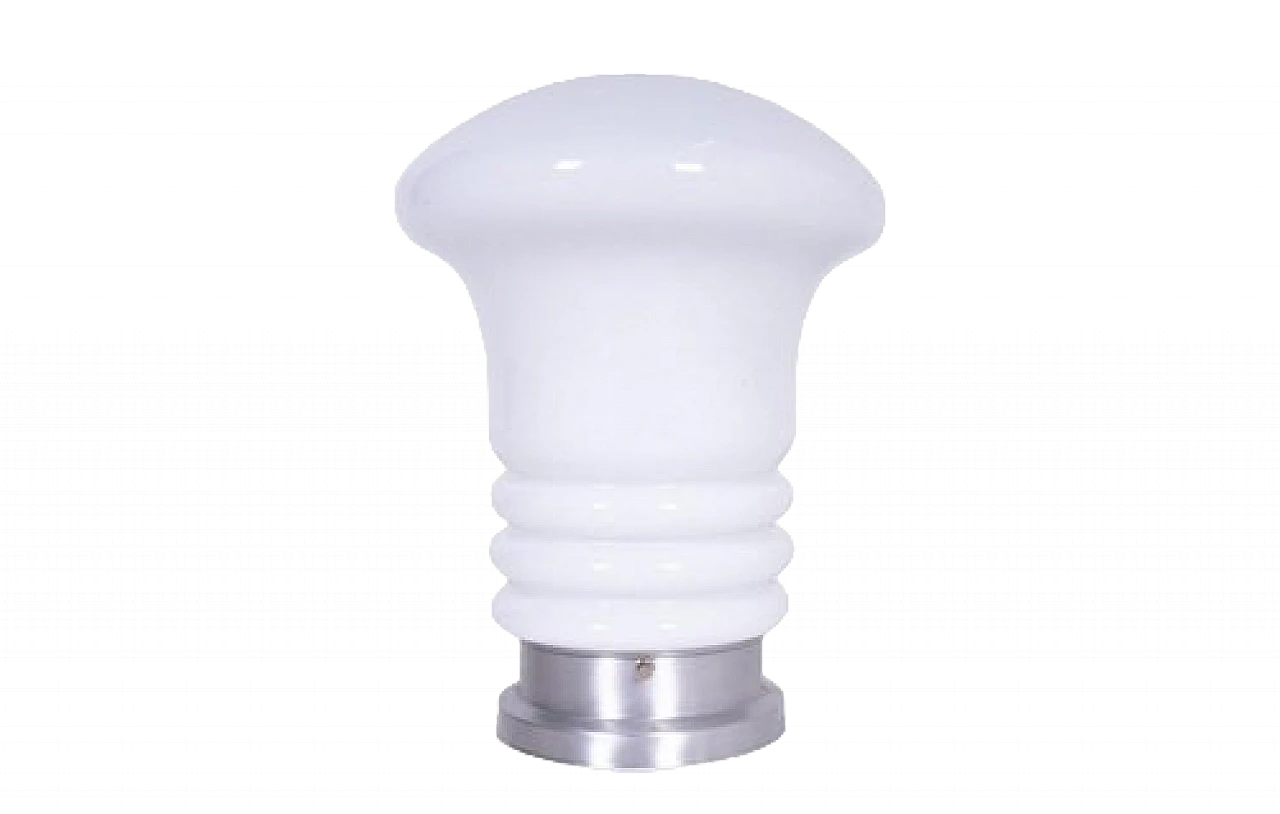 Light bulb shaped table lamp in glass and chromed metal, 1980s 5