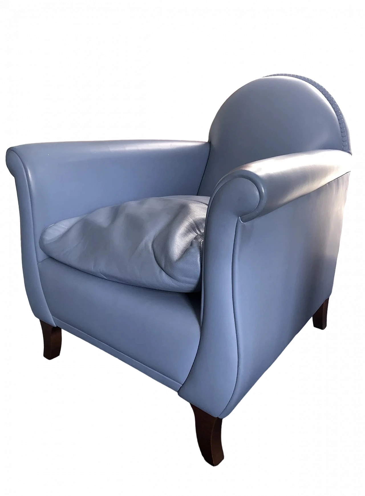 Poltrona Lyra in pelle celeste colosphere di Poltrona Frau 9