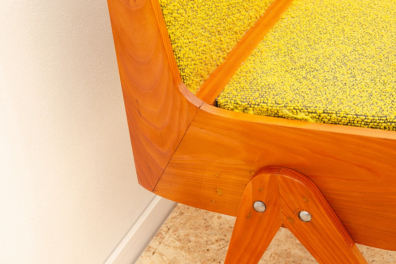 Panca cecoslovacca in faggio e tessuto, anni '60 13