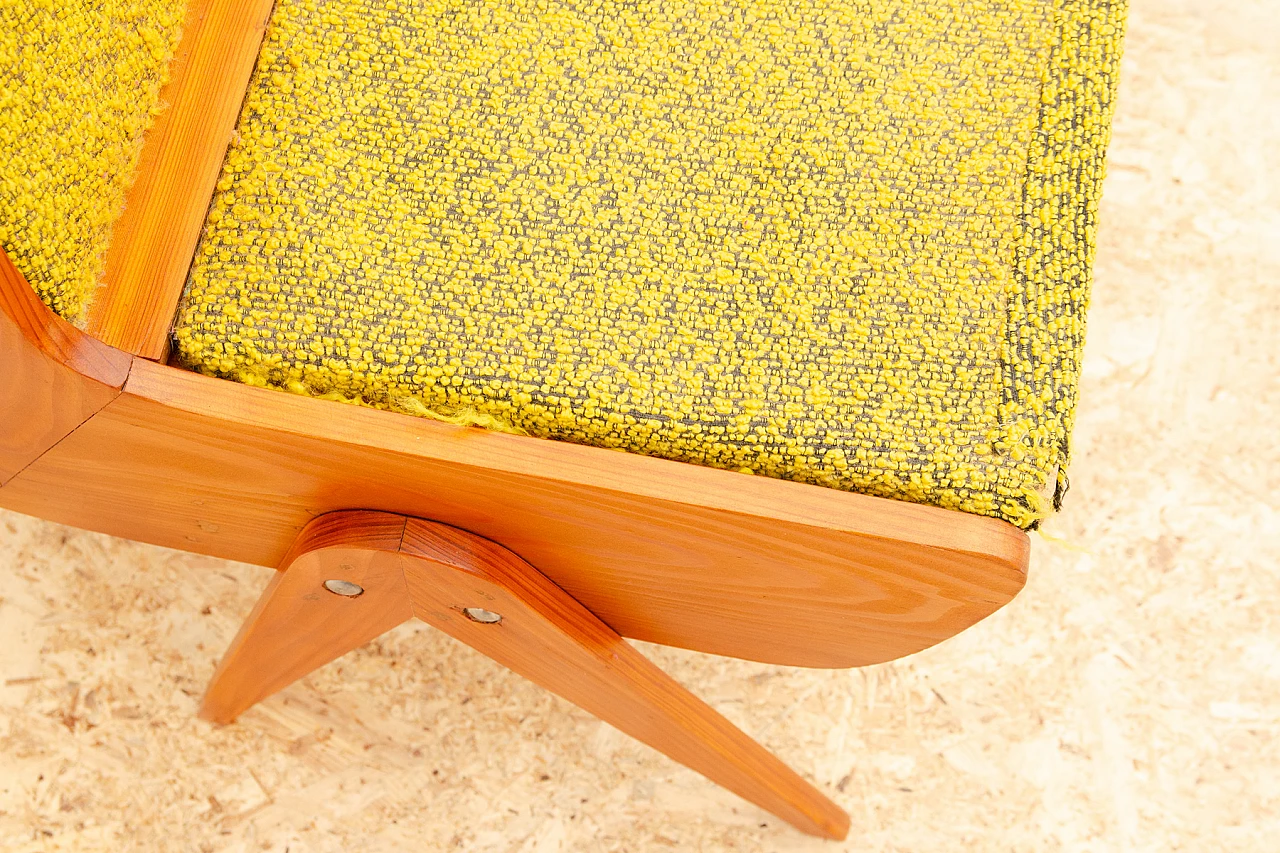 Panca cecoslovacca in faggio e tessuto, anni '60 14