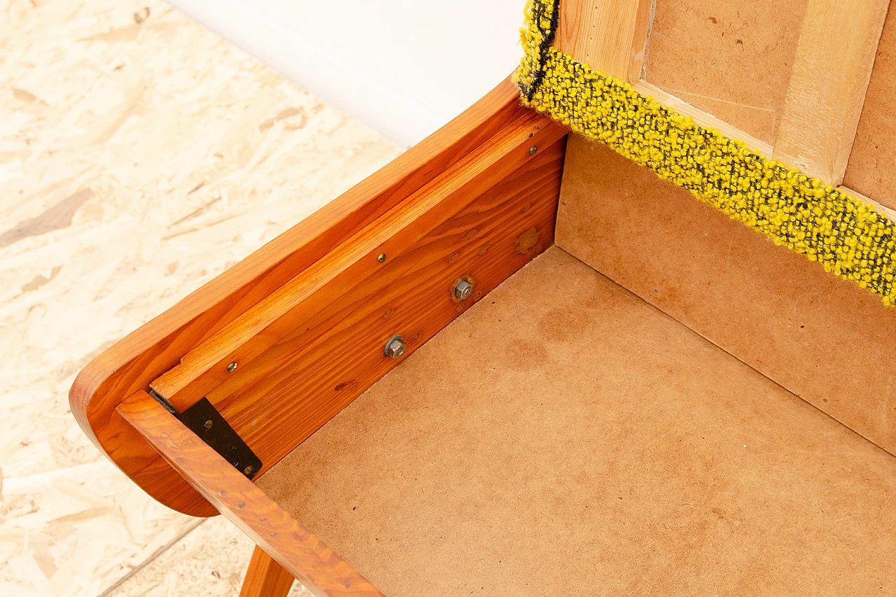 Panca cecoslovacca in faggio e tessuto, anni '60 16