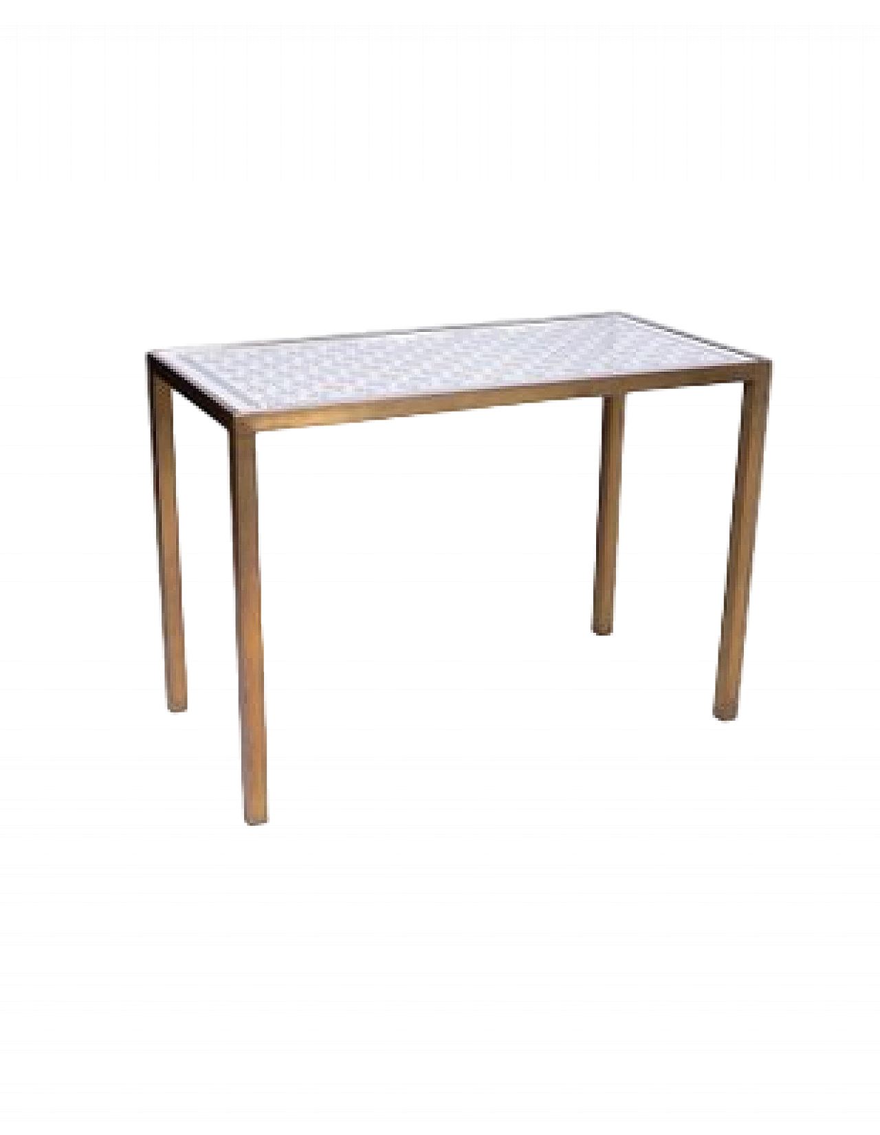 Tavolino in ottone con piano in vetro a specchio, anni '60 7