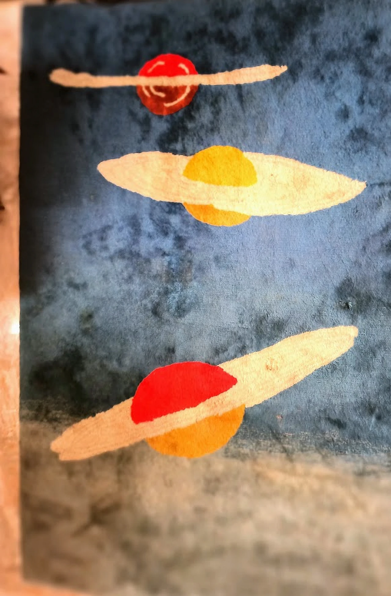 Grande TAPPETO "Pianeti nel Blu" di BERNI, anni '80 16