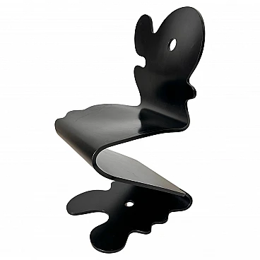 Sedia Pantonic 5000 in faggio nero di V. Panton per Studio Hag, 1992