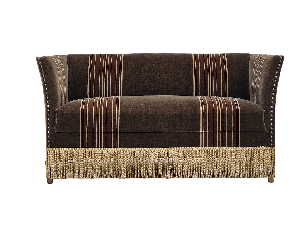 Danish two-seater sofa in green velvet and beech, 1970s 15