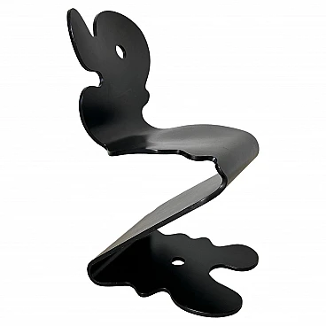Sedia Pantonic 5000 nera di Verner Panton per Studio Hag, 1992