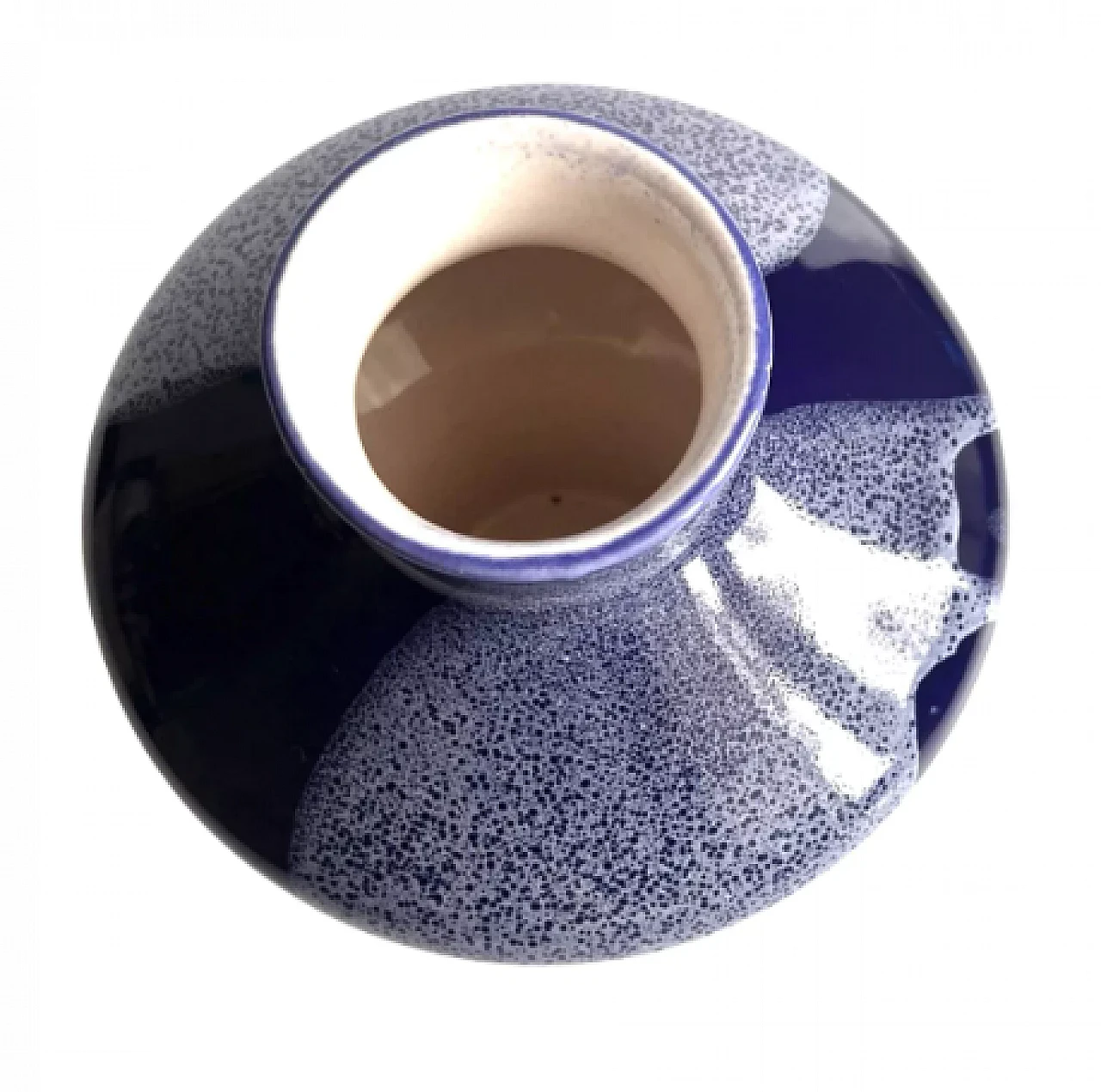Vaso 6091 in ceramica blu cobalto di Keramika Kravsko, anni '70 5