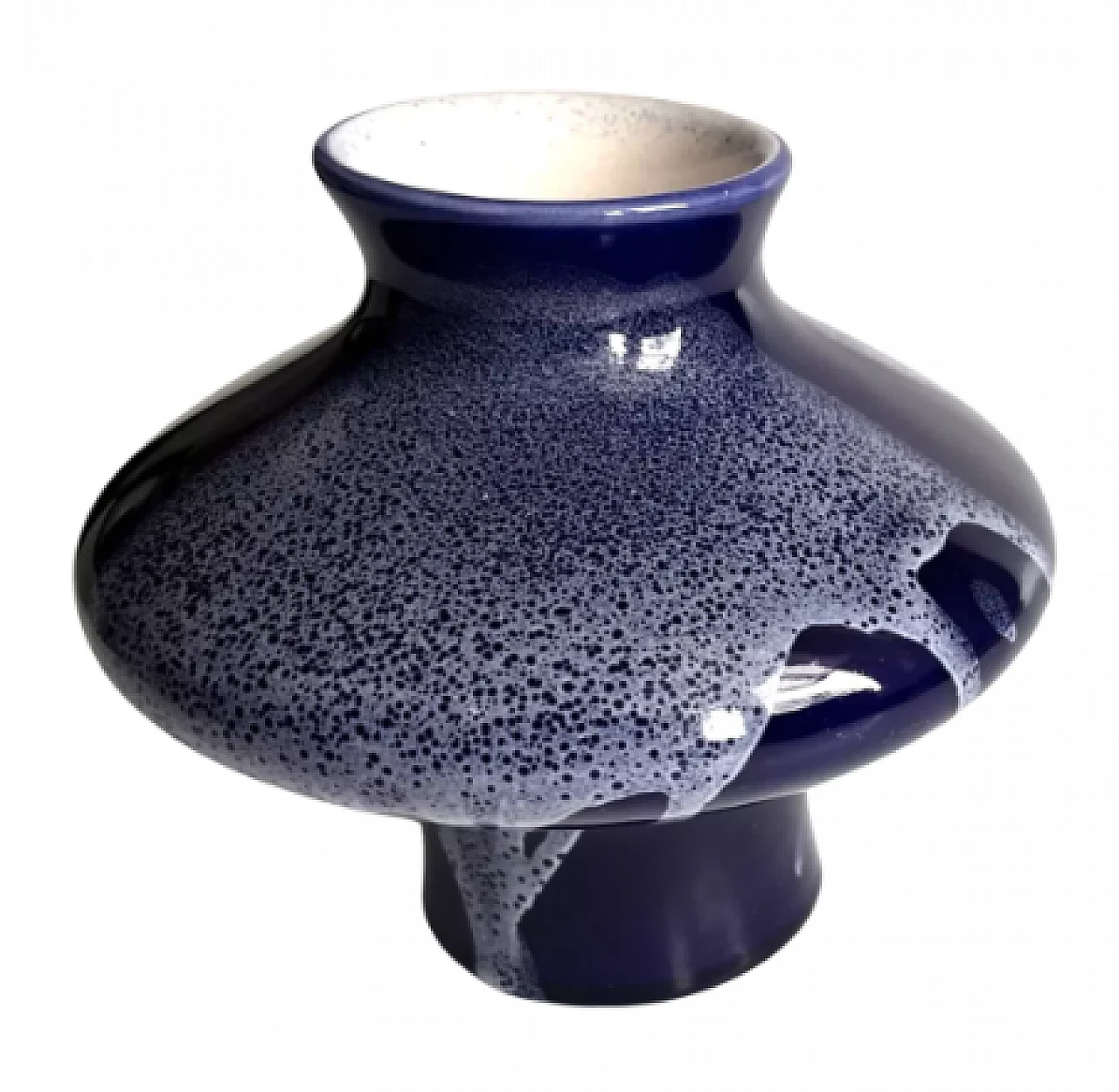 Vaso 6091 in ceramica blu cobalto di Keramika Kravsko, anni '70 6