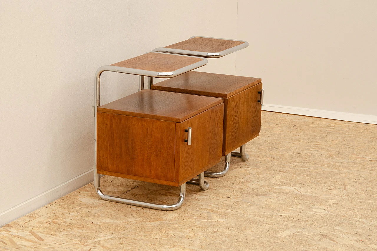 Pair of Bauhaus style bedside tables by Vichr & Spol for Kovona, 1950s 6