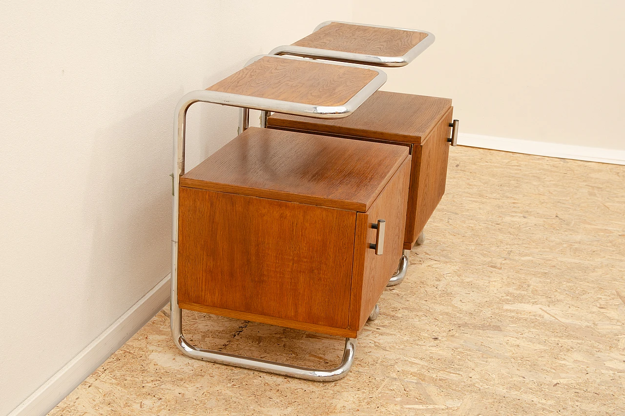 Pair of Bauhaus style bedside tables by Vichr & Spol for Kovona, 1950s 7
