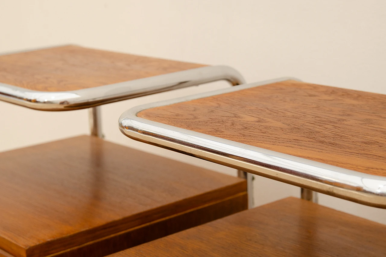 Pair of Bauhaus style bedside tables by Vichr & Spol for Kovona, 1950s 9