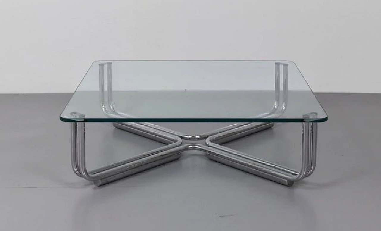 Tavolino 784 in vetro e ferro di G. Frattini per Cassina, anni '60 1