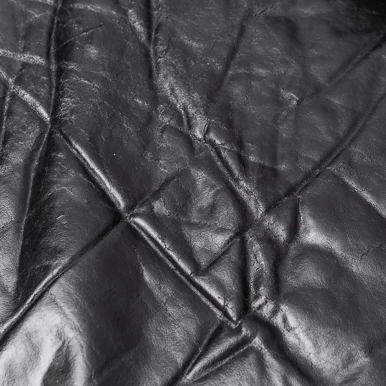 Divano modulare a due posti in pelle nera di Cinova, anni '70 12