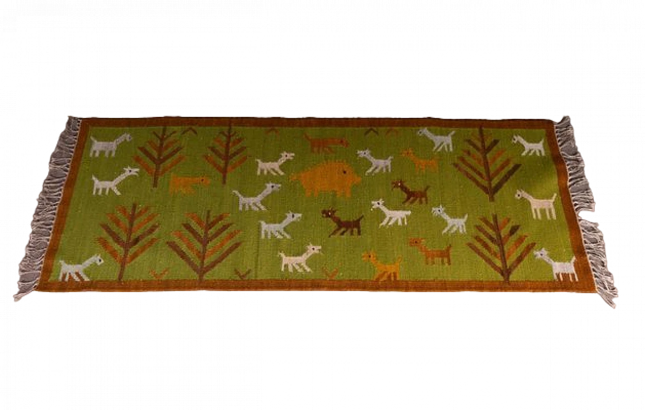 Polish rectangular rug in Cepelia Mat, 1970s 4