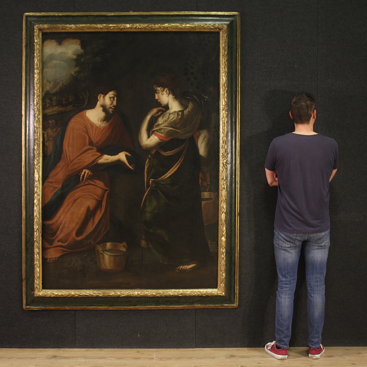 Christ and the Samaritan woman, oil painting on canvas, 17th century 2